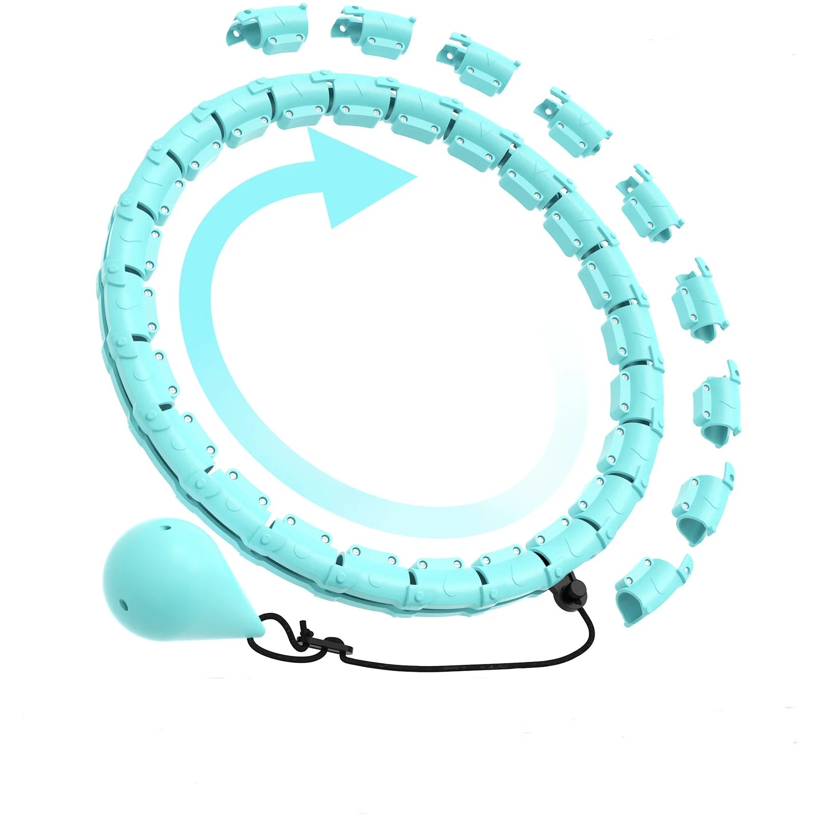 24-Section Weighted Hula Hoop Detachable for Women Body Toning Adjustable Full Body Workout Home Fitness Equipment